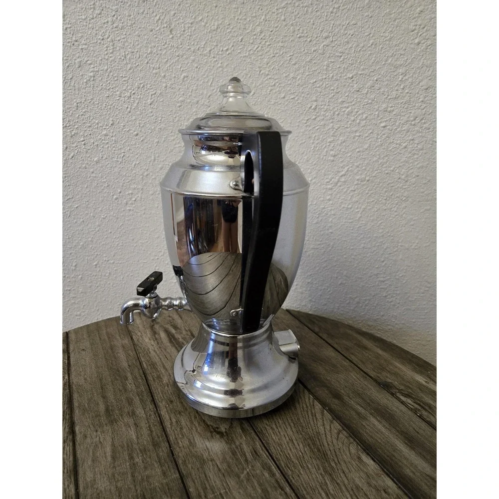 Vintage Bersted Mfg Co Electric Coffee Percolator Art Deco MCM Retro NO CORD